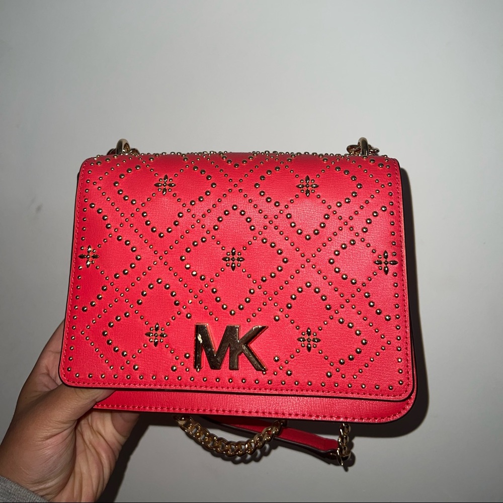 Michael Kors Mott Lg Chain Shoulder Leather